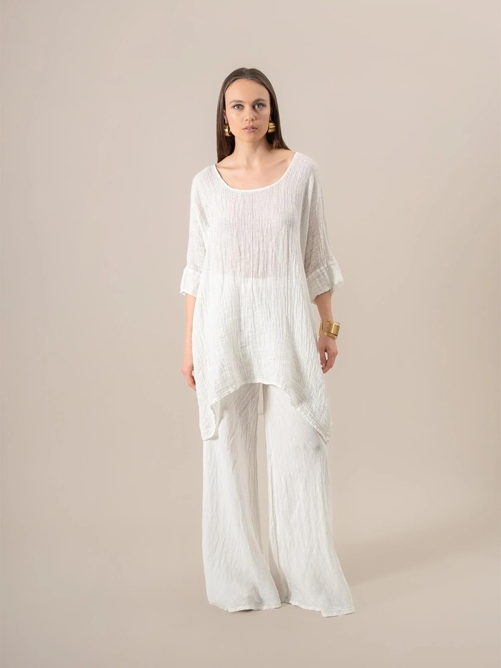La Bottega di Brunella Linen Casacca Valchiria Tunic Blouse, BNWT, one Size